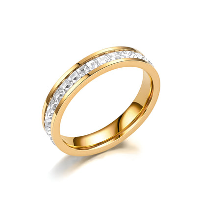 JHSL Unisex 4mm Luxury Stainless Steel Men Women Statement Cubic Zircon Rings Gold Silver Color US size 3 4 5 6 7 8 9 10 11 12 - Opal Whispers