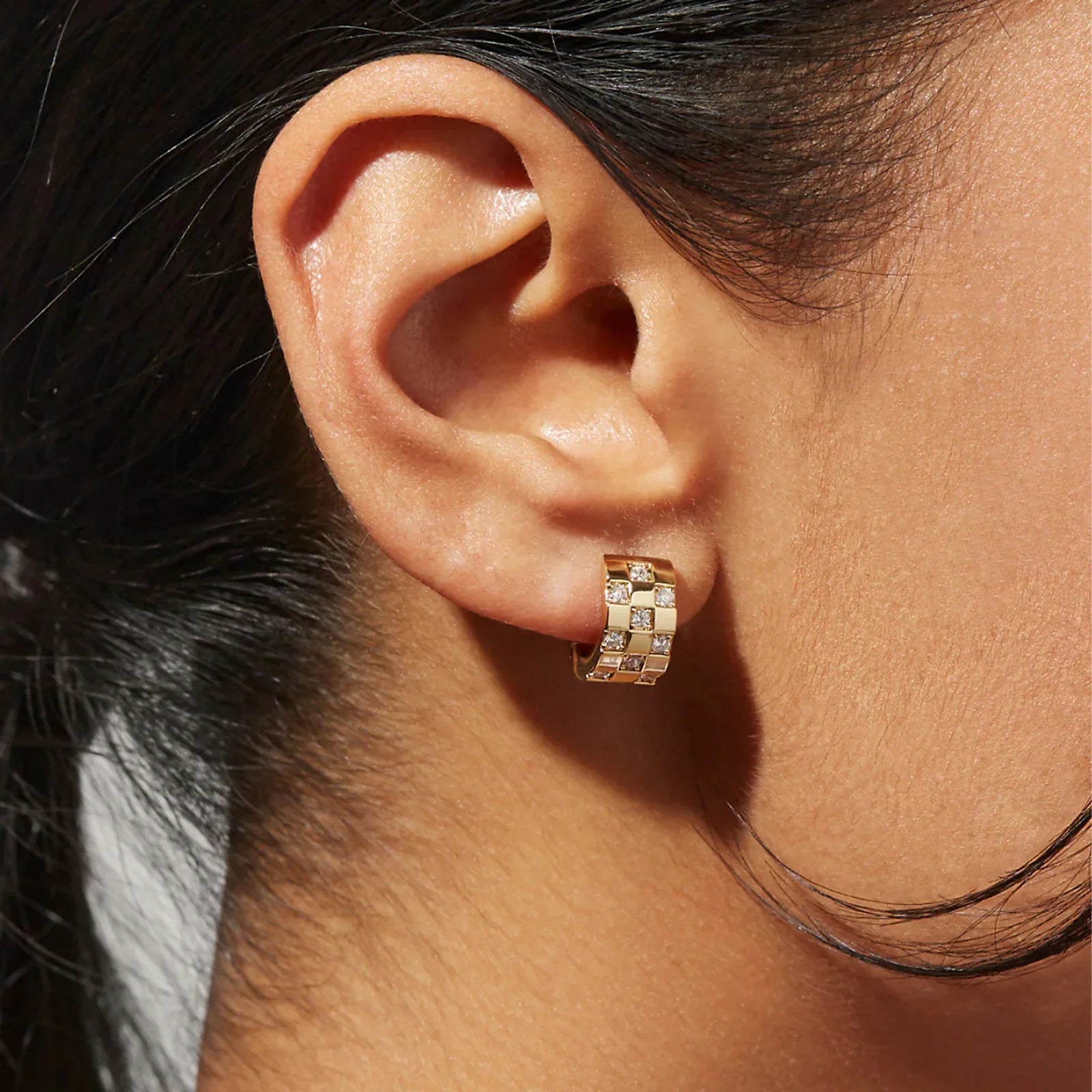 DPLAOPA 925 Sterling Silver Gold CZ Zircon Thick Hoop Earrings Piercing Vintage Luxury Party Wedding Fine Gift Women Jewelry - Opal Whispers