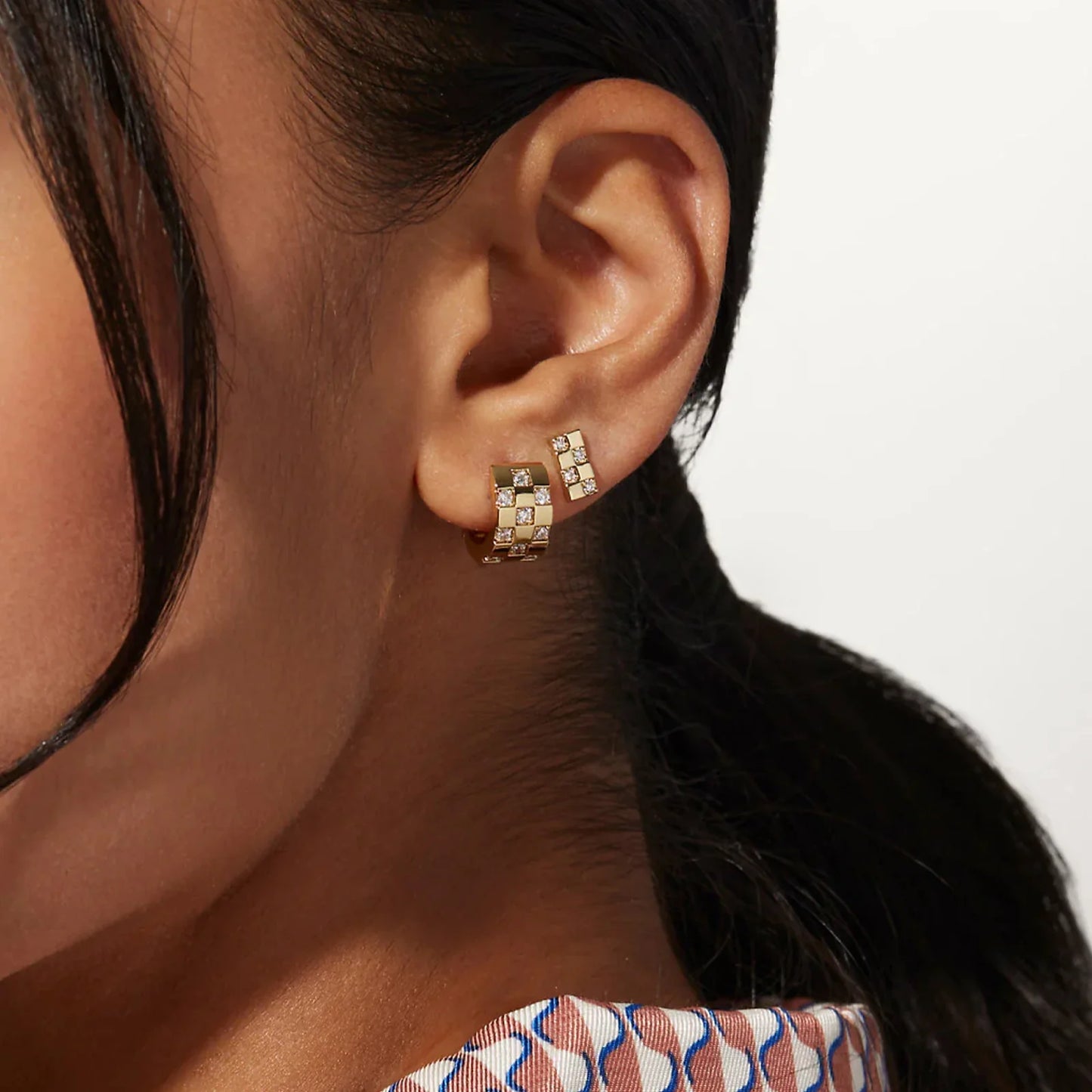 DPLAOPA 925 Sterling Silver Gold CZ Zircon Thick Hoop Earrings Piercing Vintage Luxury Party Wedding Fine Gift Women Jewelry - Opal Whispers